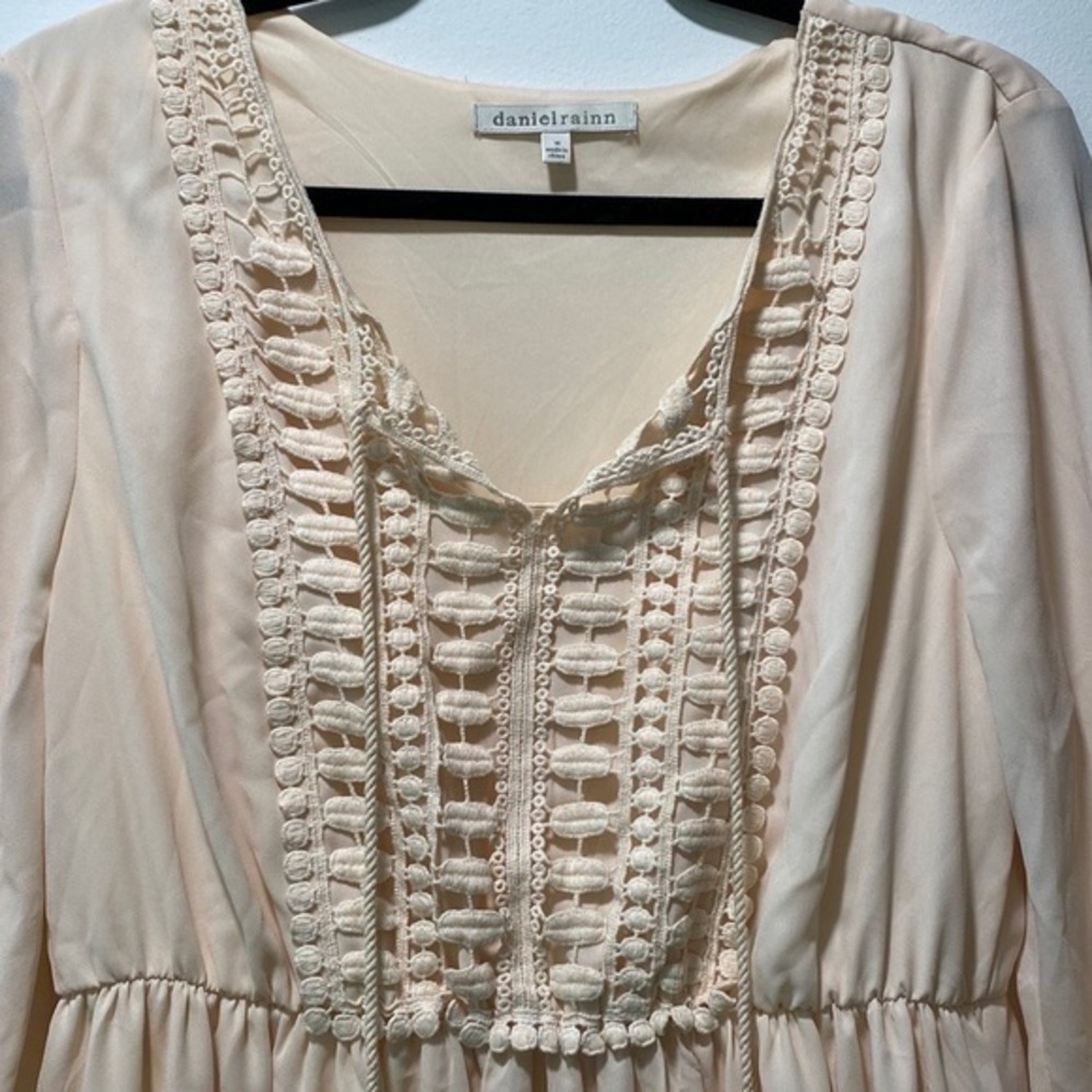 Beautiful Boho Dress with Crochet Detail at Neckline, Size M - Picture 2 of 7